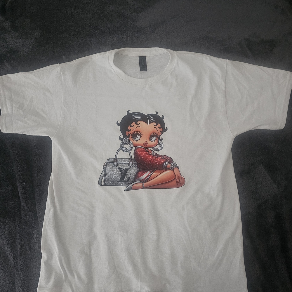Kids White Graphic T-Shirt with Red Character Print